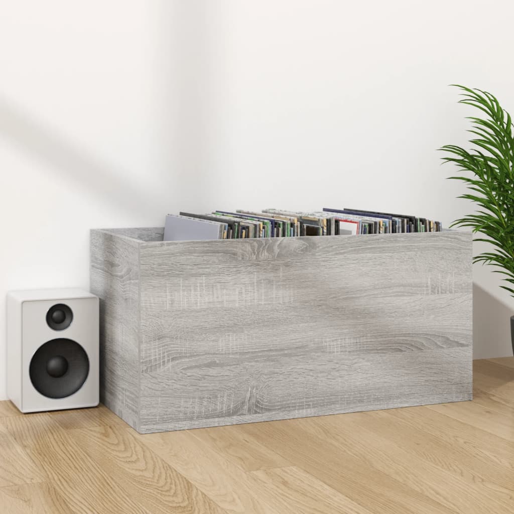 Schallplatten-Aufbewahrungsbox Weiß 71x34x36 cm Holzwerkstoff