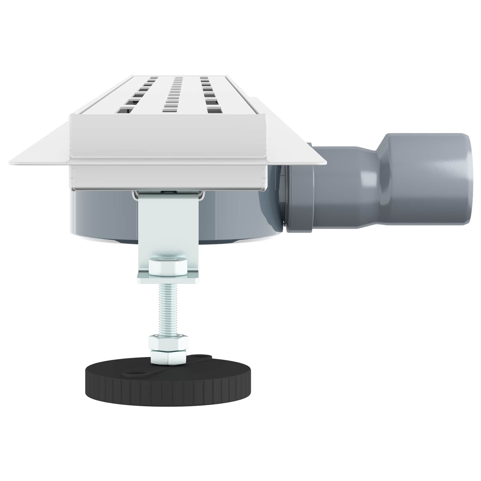 Duschabfluss mit Glashülle und 360° Siphon Schwarz 50 cm