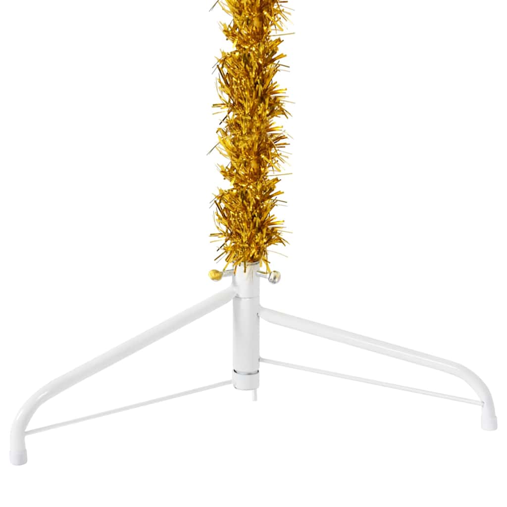 Künstlicher Halb-Weihnachtsbaum mit Ständer Schlank Weiß 180 cm