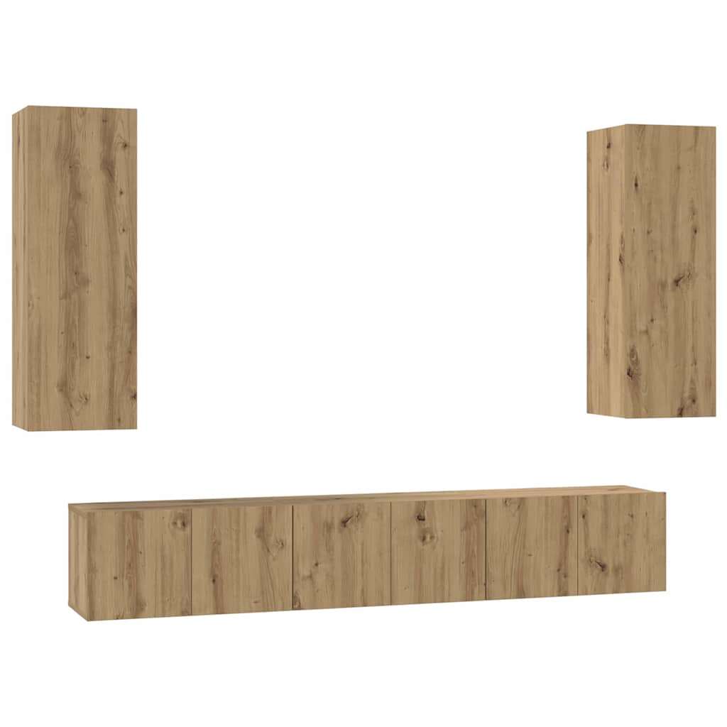 4-tlg. TV-Schrank-Set Weiß Holzwerkstoff