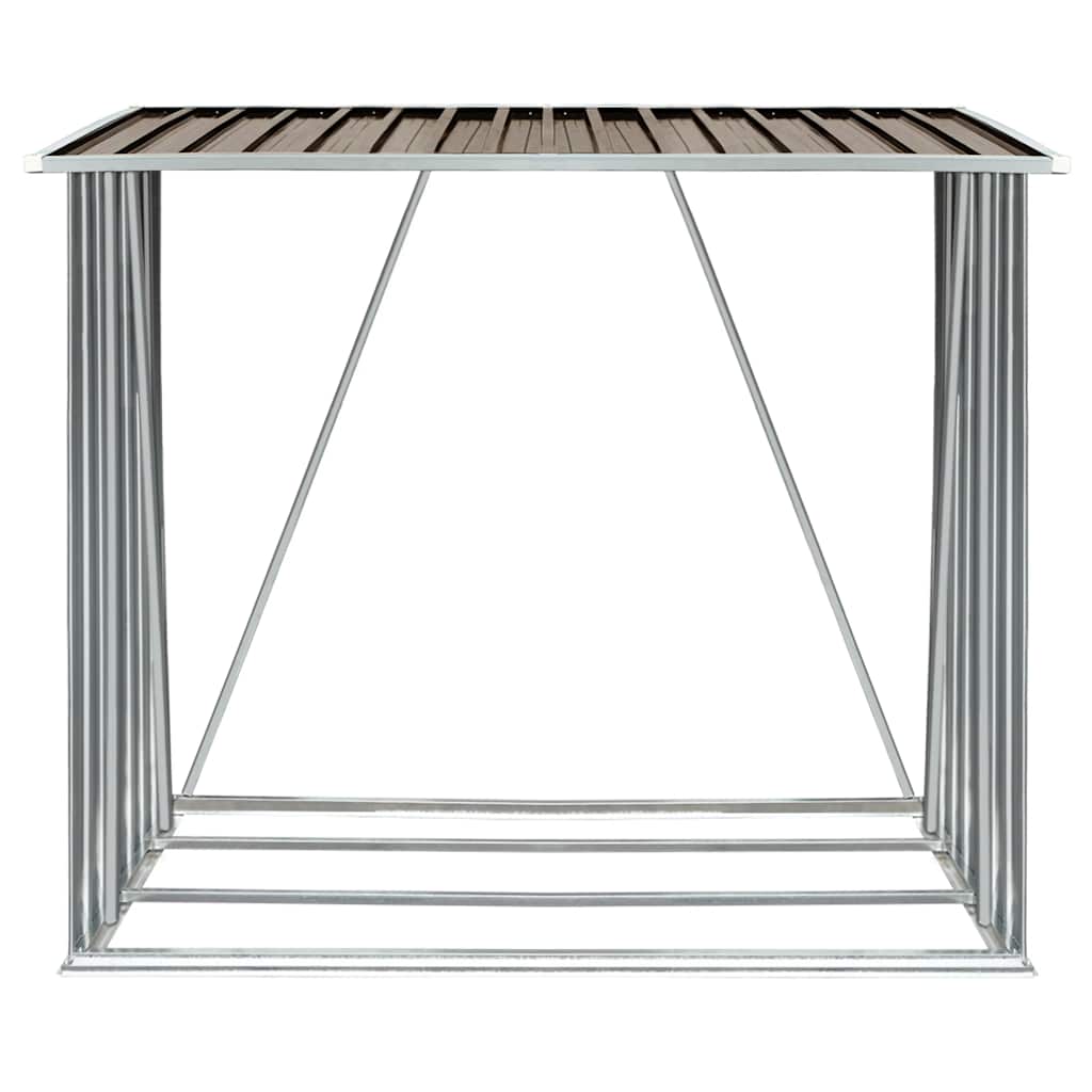 Brennholzlager Verzinkter Stahl 163 x 83 x 154 cm Grau