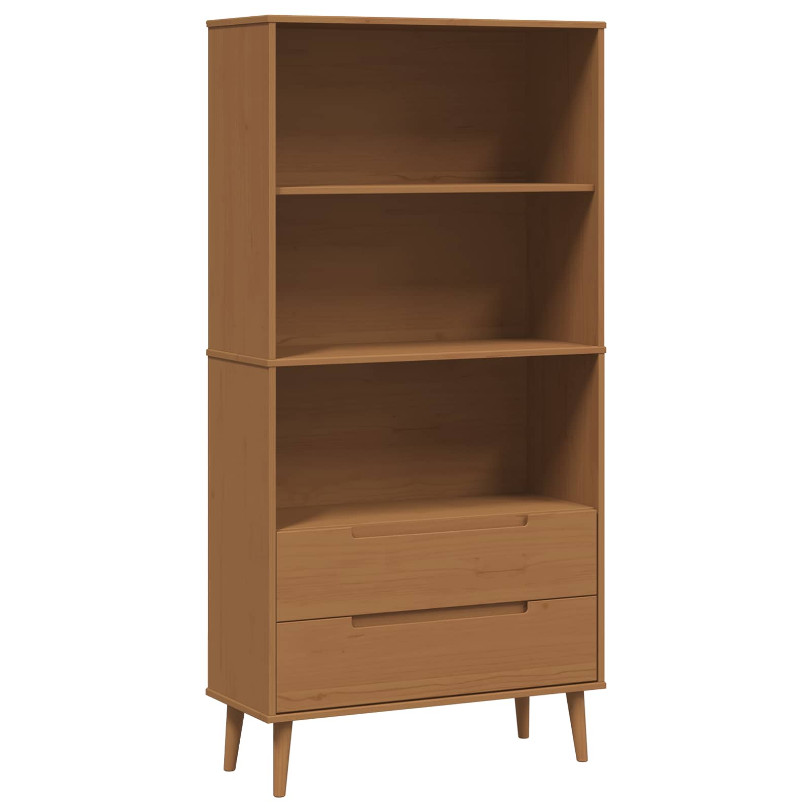 Bücherregal MOLDE Weiß 85x35x170,5 cm Massivholz Kiefer