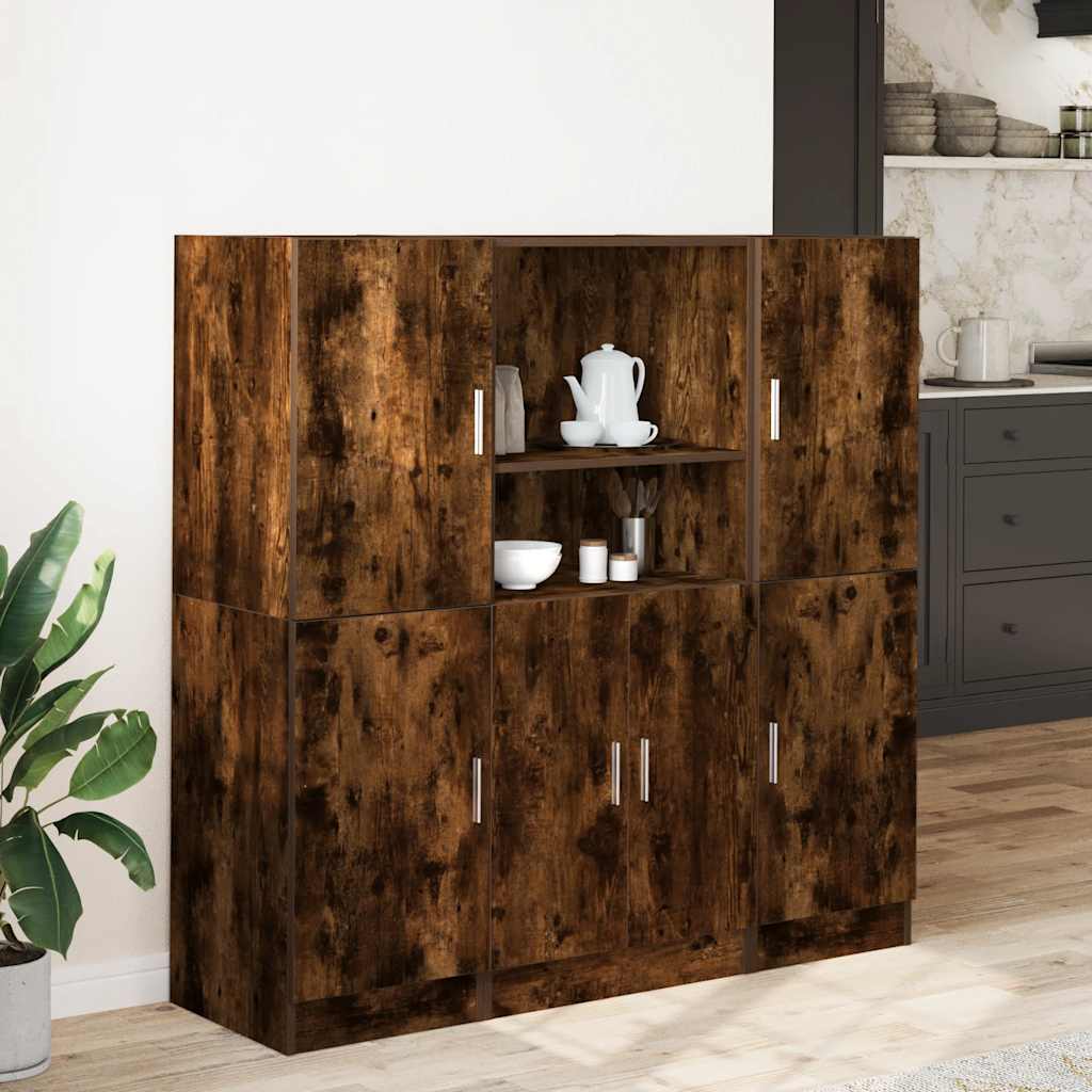 3-tlg. Küchenschrank-Set Weiß Holzwerkstoff