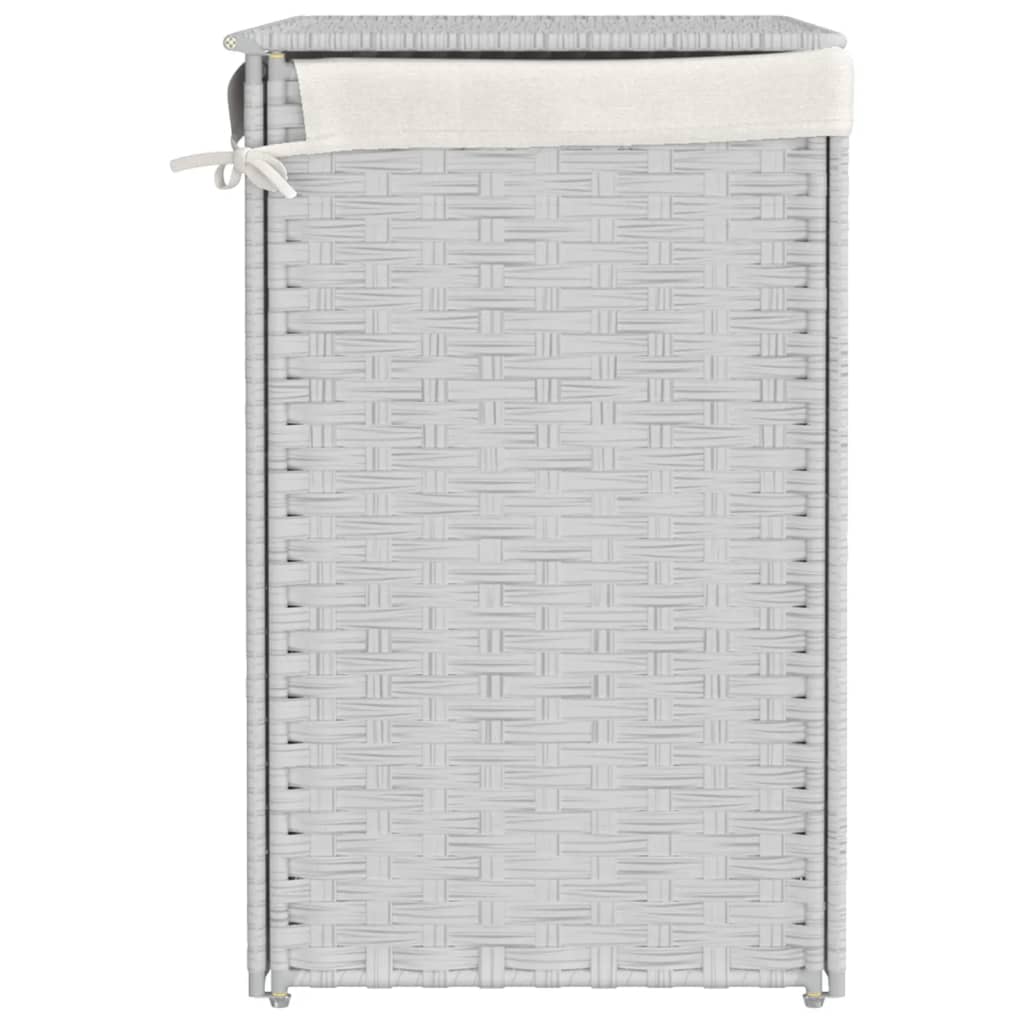 Wäschekorb mit 2 Fächern 53x35x57 cm Poly Rattan