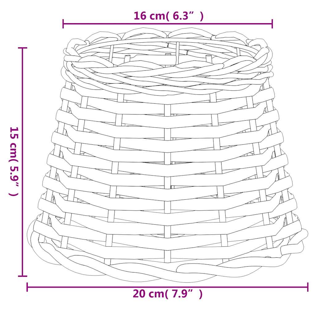 Lampenschirm Weiß Ø15x12 cm Korbweide