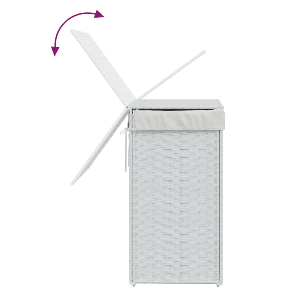 Wäschekorb mit Deckel 46x33x60 cm Poly Rattan