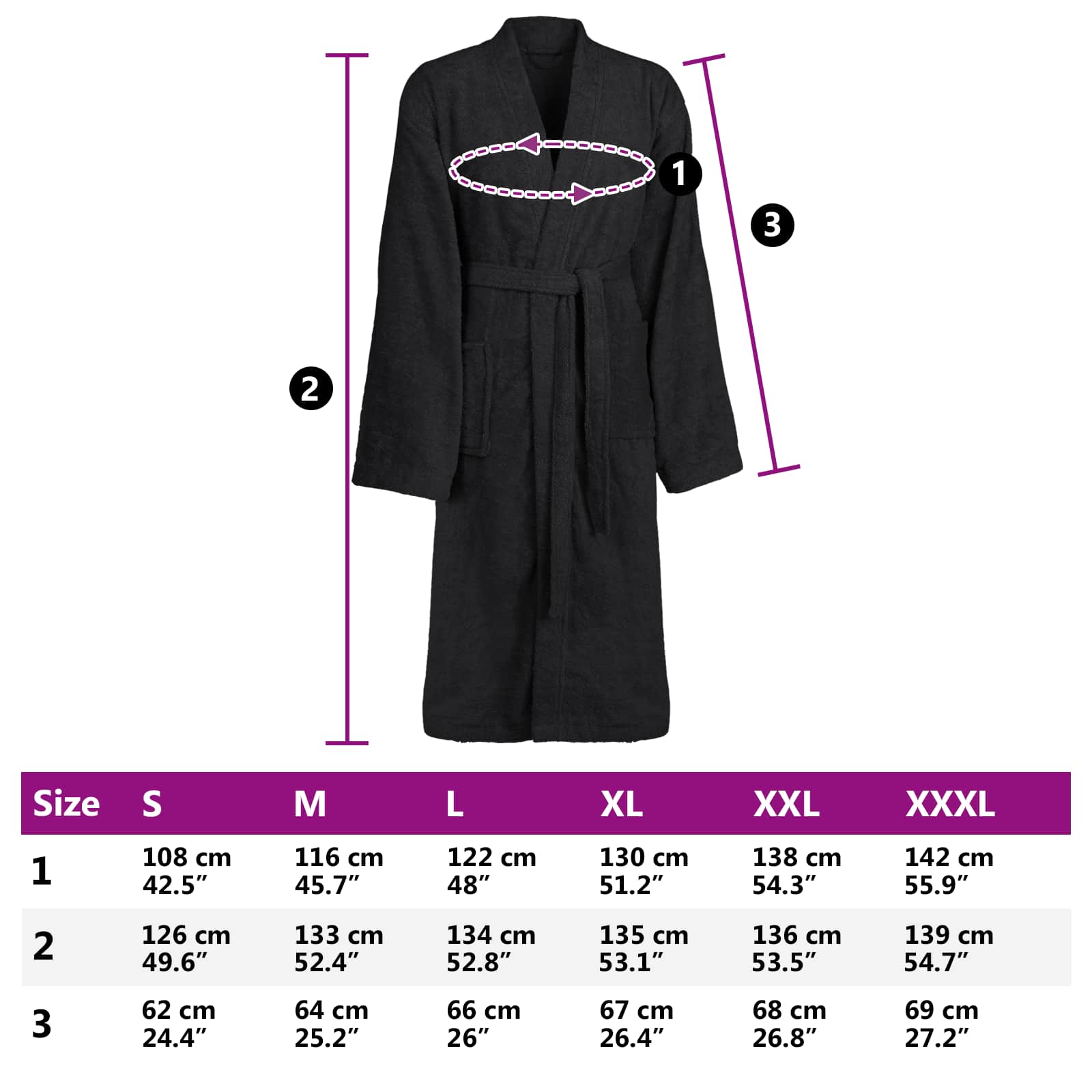 Bademantel KINN Weiß S Baumwolle