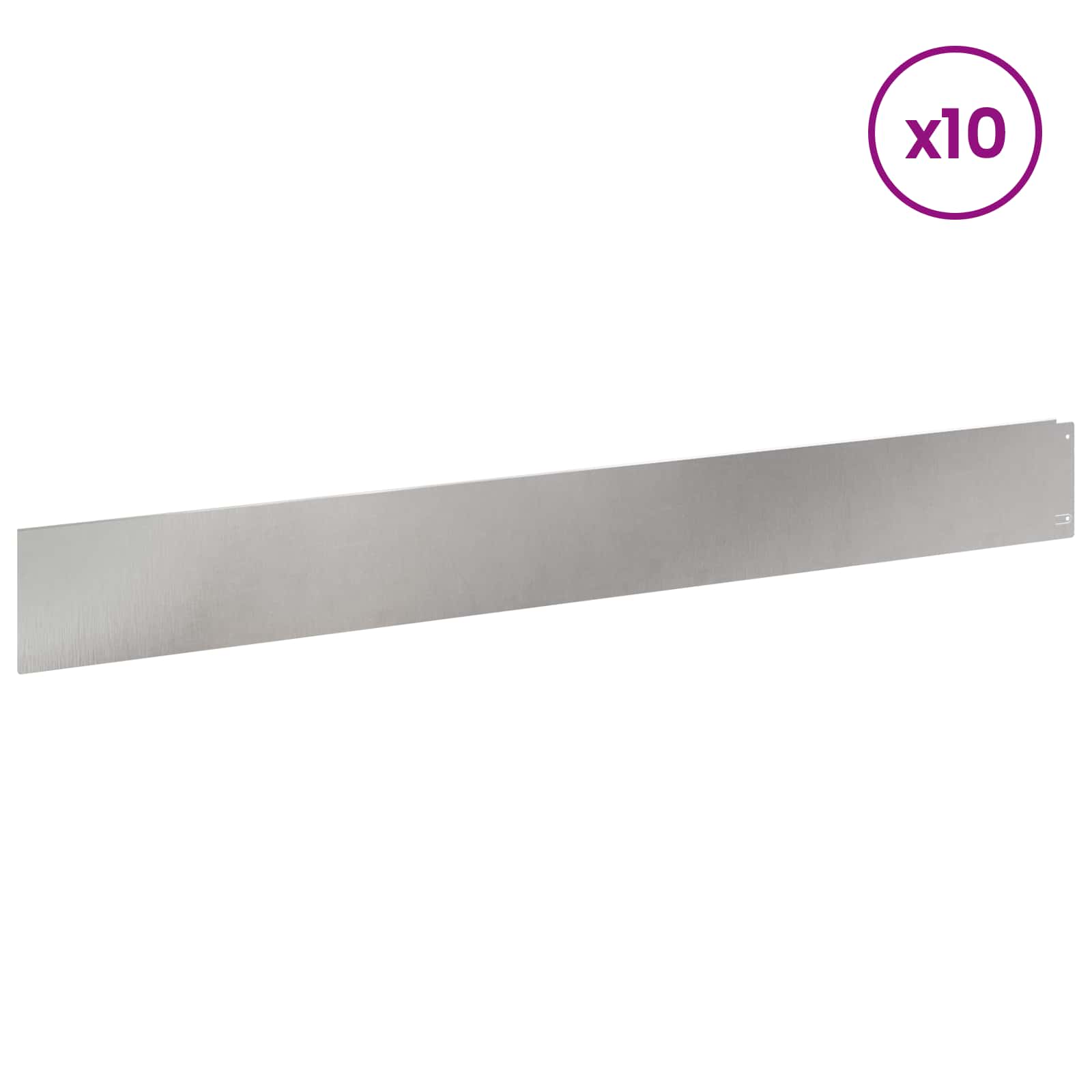 Raseneinfassung 10 pcs 100 x 12 cm Stahl Anthrazit