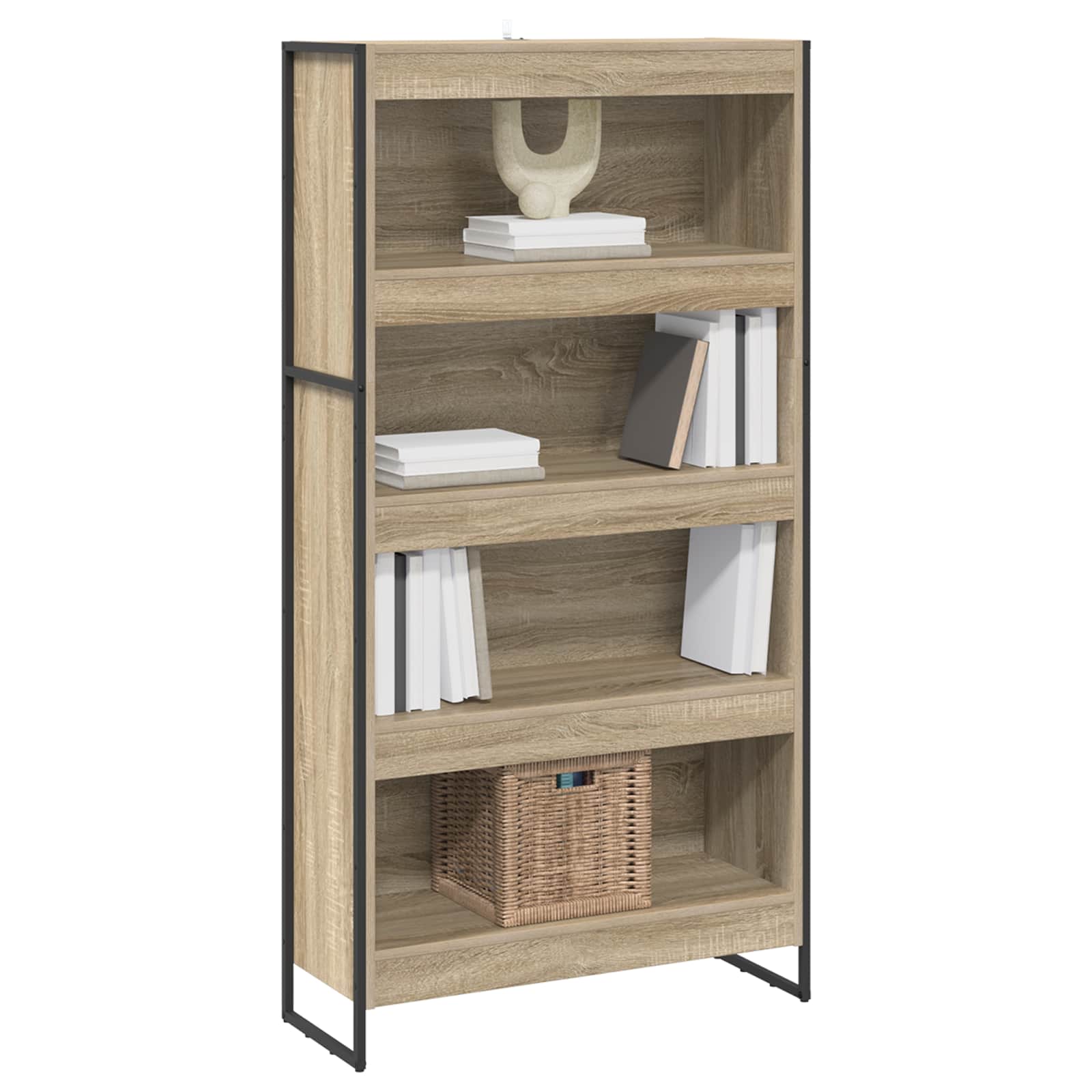 Bücherregal 2 pcs Schwarz Eichen-Optik 60 x 30 x 189,5 cm