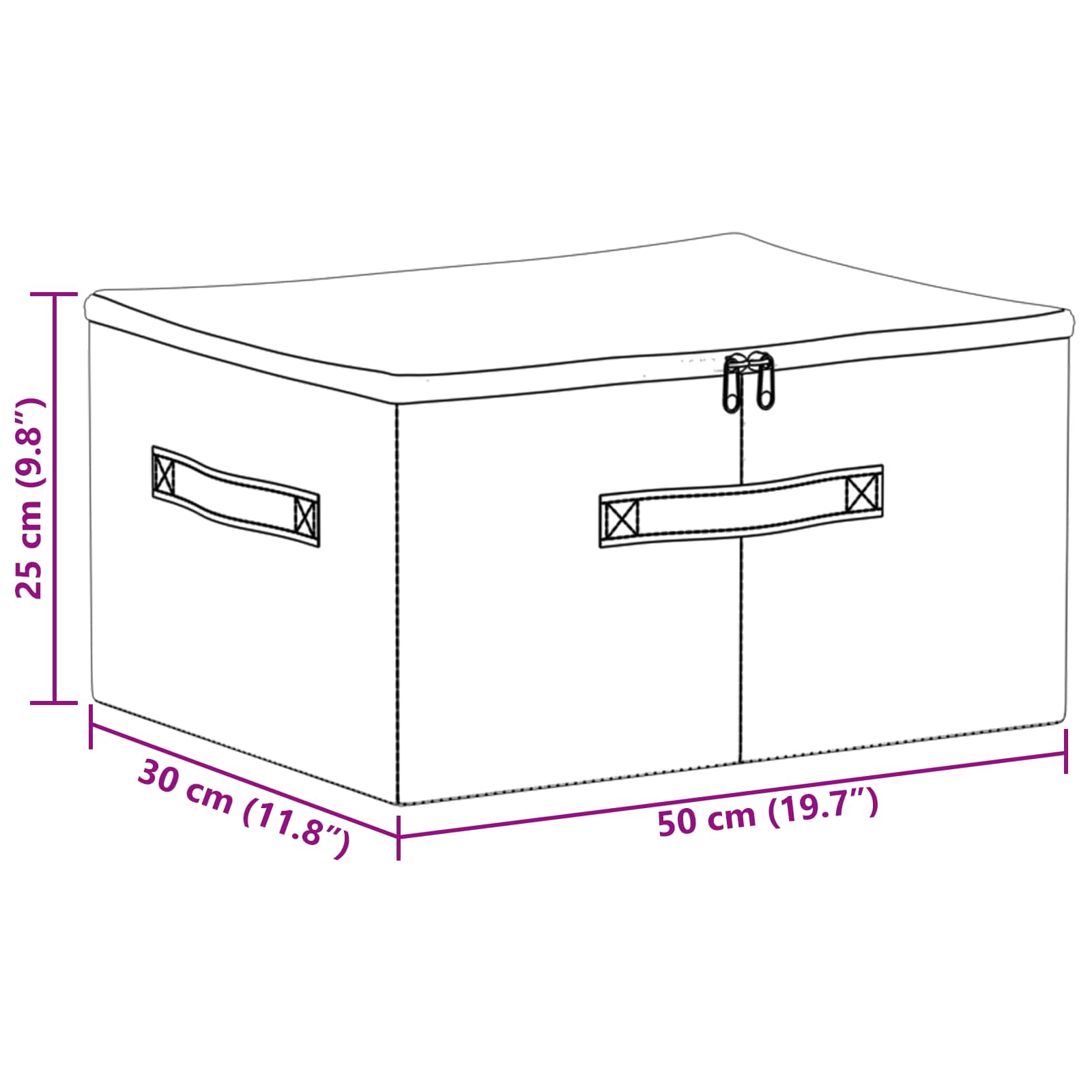 Aufbewahrungsbox Stoff 50x30x25 cm Anthrazit