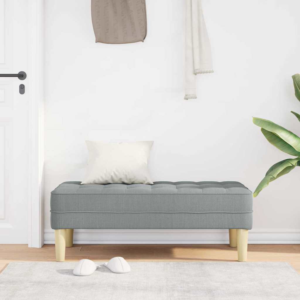 Bank mit Kissen Hellgrau 113 x 57 x 39 cm Stoff