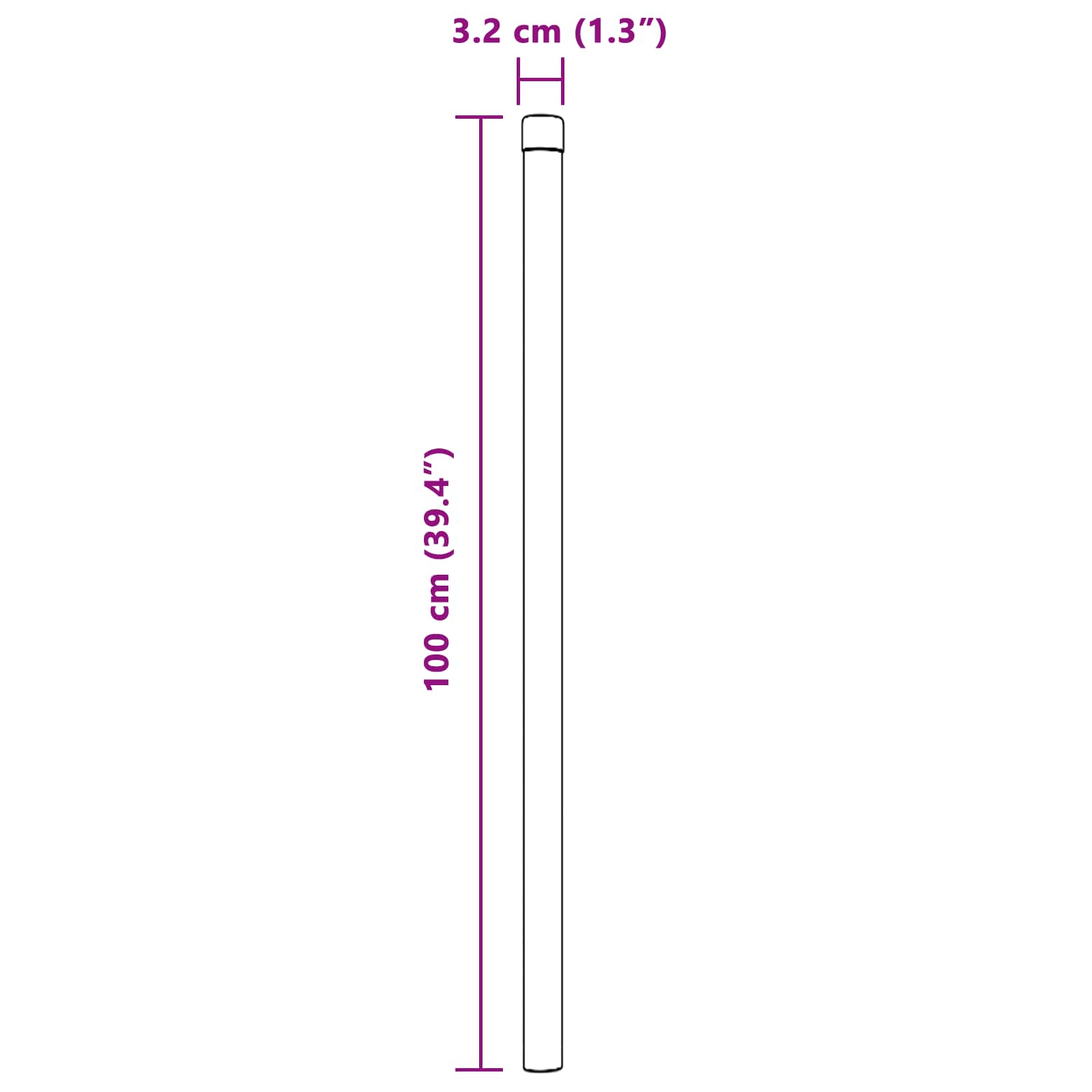 Zaunpfosten 2 pcs Grün 50 cm Pulverbeschichteter Stahl