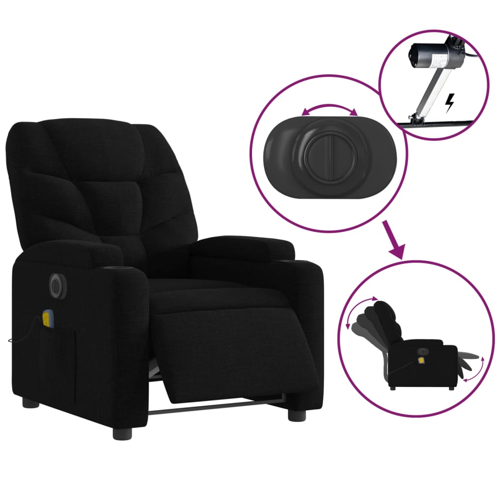 Relaxsessel Elektrisch Dunkelgrau Stoff