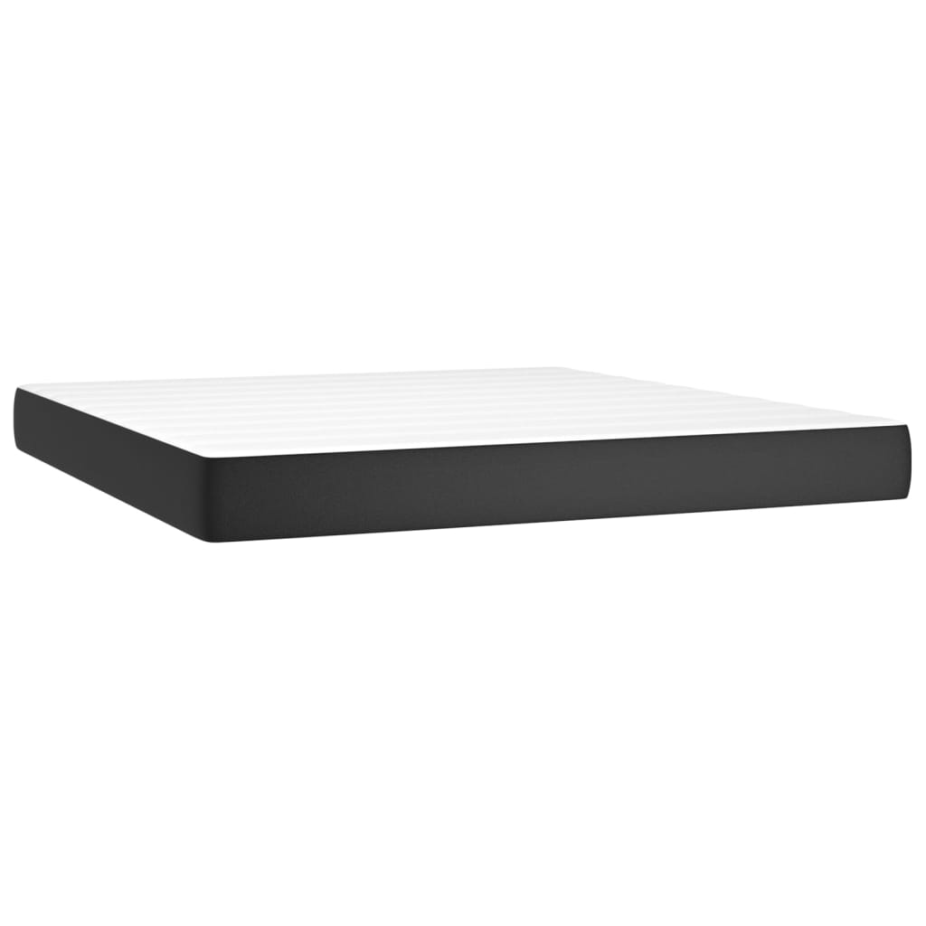 Taschenfederkernmatratze Mittel Schwarz 137x190x20 cm Kunstleder