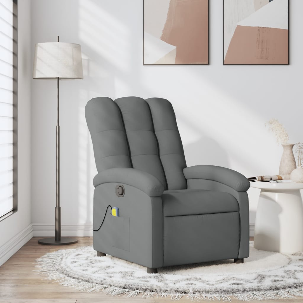 Massage-Relaxsessel, hellgrauer Stoff