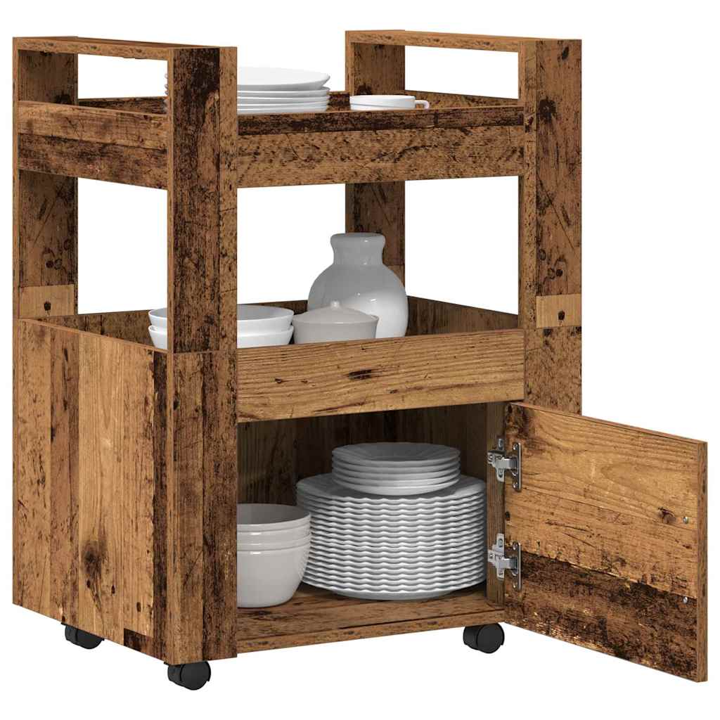 Küchenwagen Weiß 60x45x80 cm Holzwerkstoff