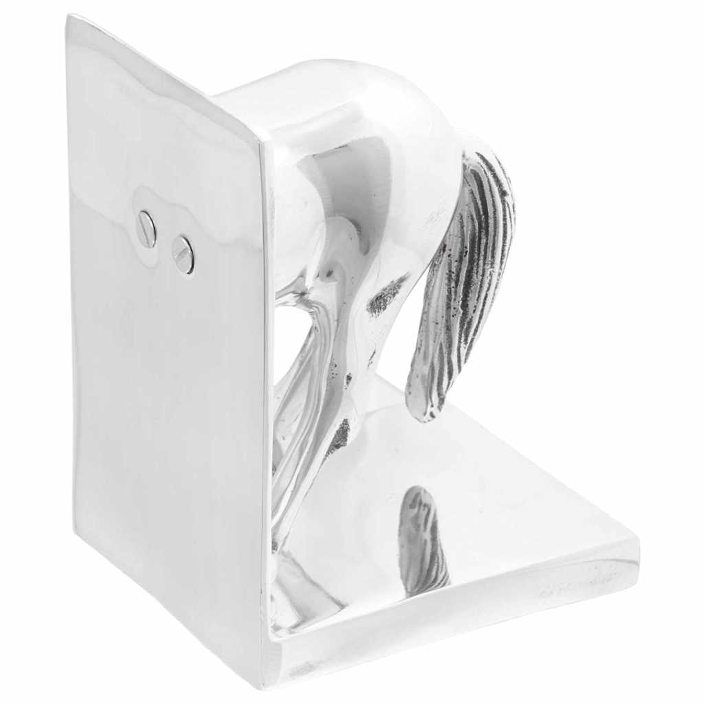 Buchstützen 2 pcs Silber 12 x 9 x 19 cm Aluminium