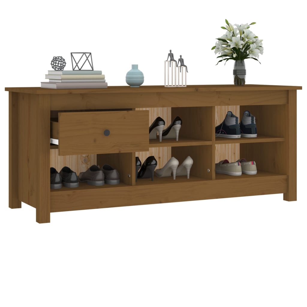 Schuhschrank 110x38x45,5 cm Massivholz Kiefer