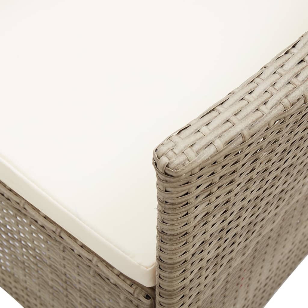 Garten-Liegestühle 2 Stk. mit Auflagen Poly Rattan Schwarz