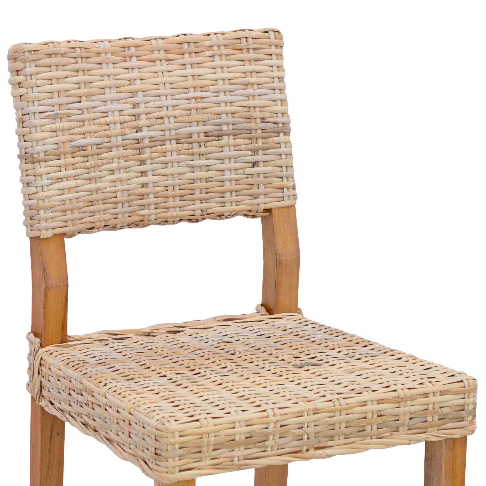 Esszimmerstuhl 2 pcs Kubu Rattan Weiß gewaschen 46 x 55 x 84 cm