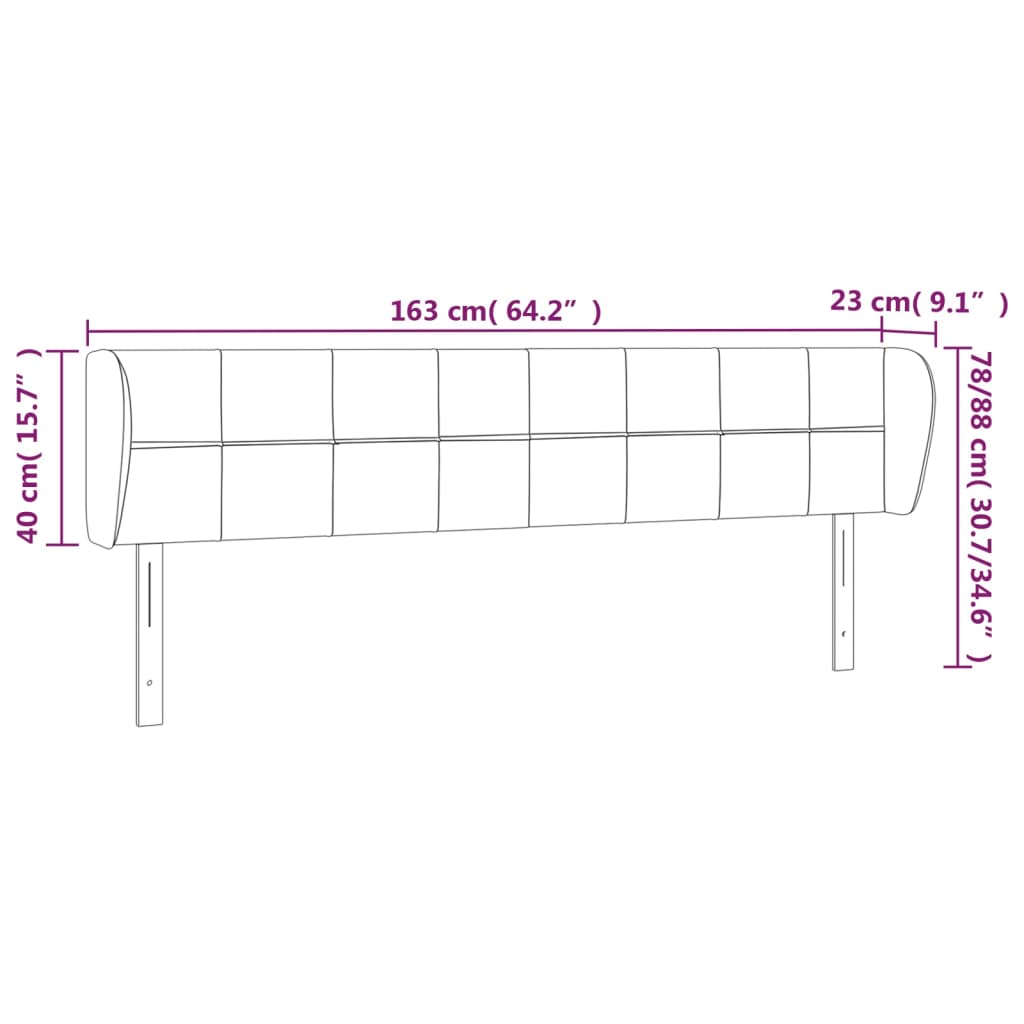Kopfteil mit Ohren Dunkelblau 93x23x78/88 cm Samt