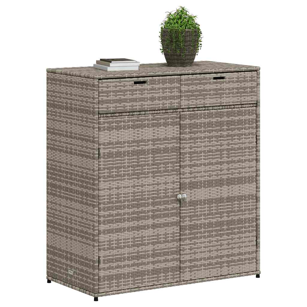 Gartenschrank Schwarz 55x55x111 cm Poly Rattan