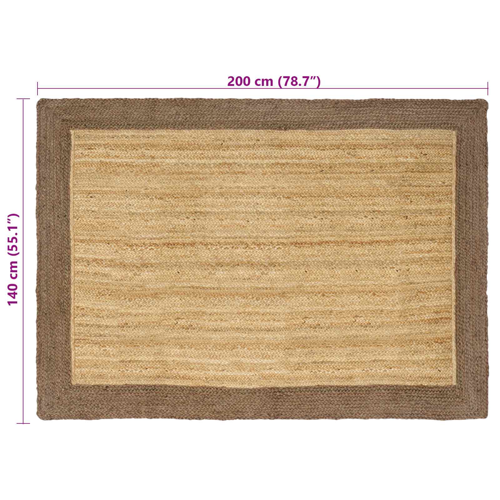 Bereichsteppiche Grau 60 x 110 cm Jute