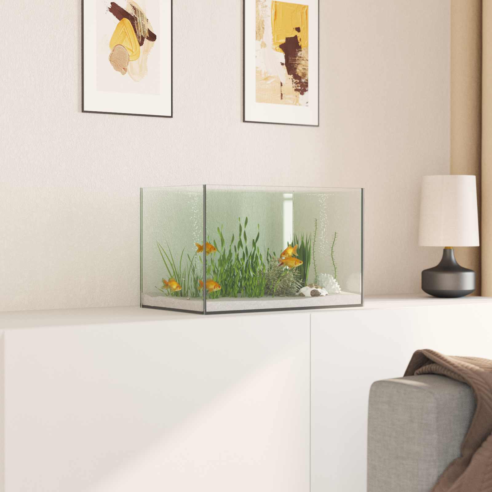 Aquarium mit Speicher Transparent 30 x 20 x 20 cm Glas