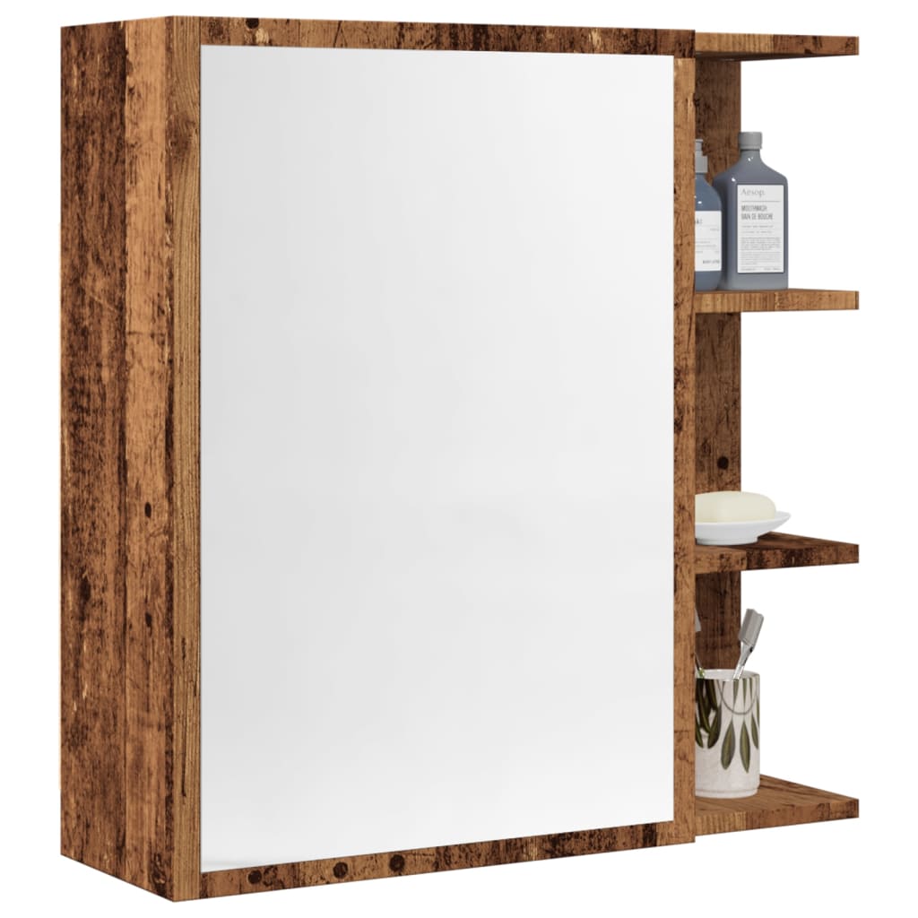 Bad-Spiegelschrank Weiß 62,5x20,5x64 cm Holzwerkstoff