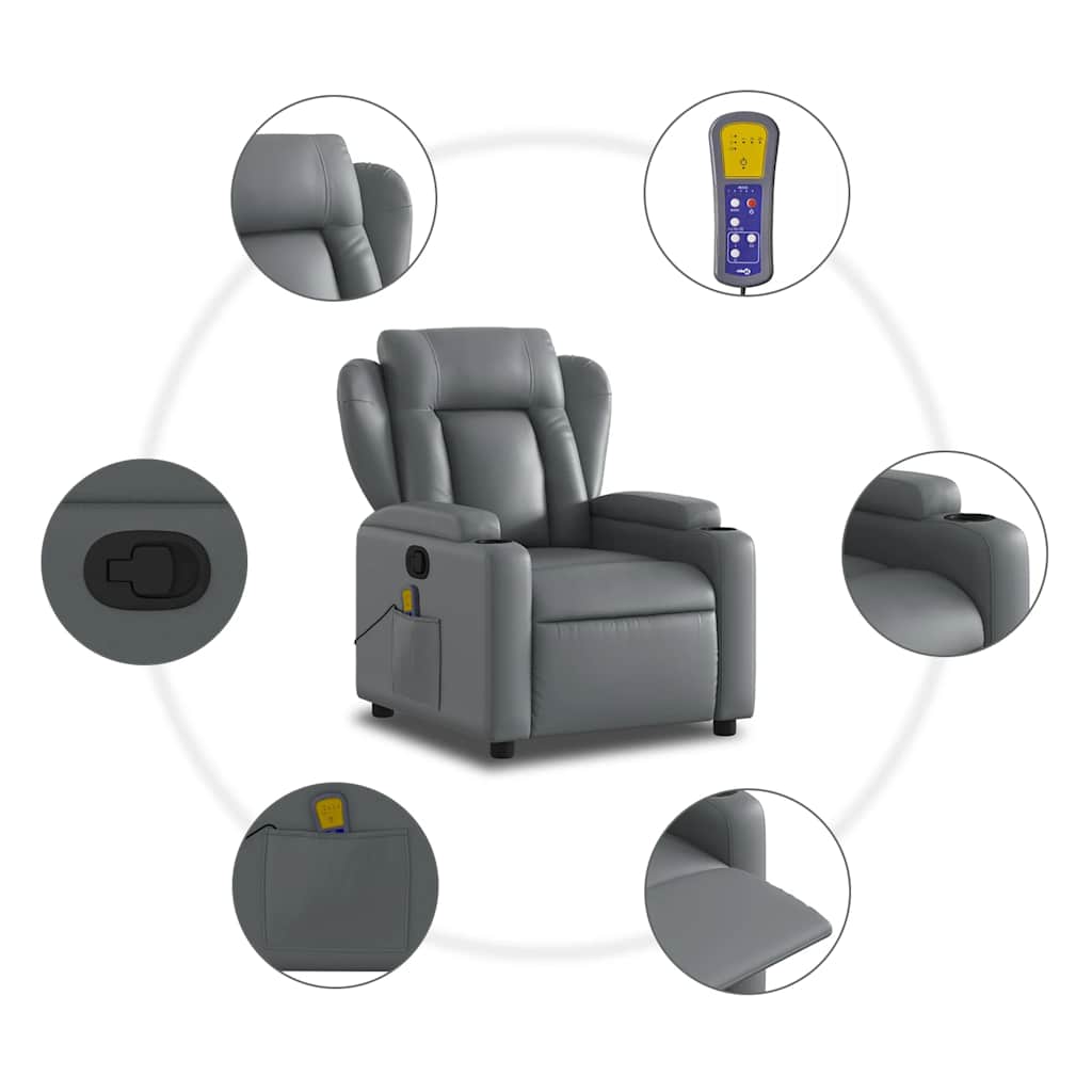 Massage-Relaxsessel, Kunstleder, Schwarz