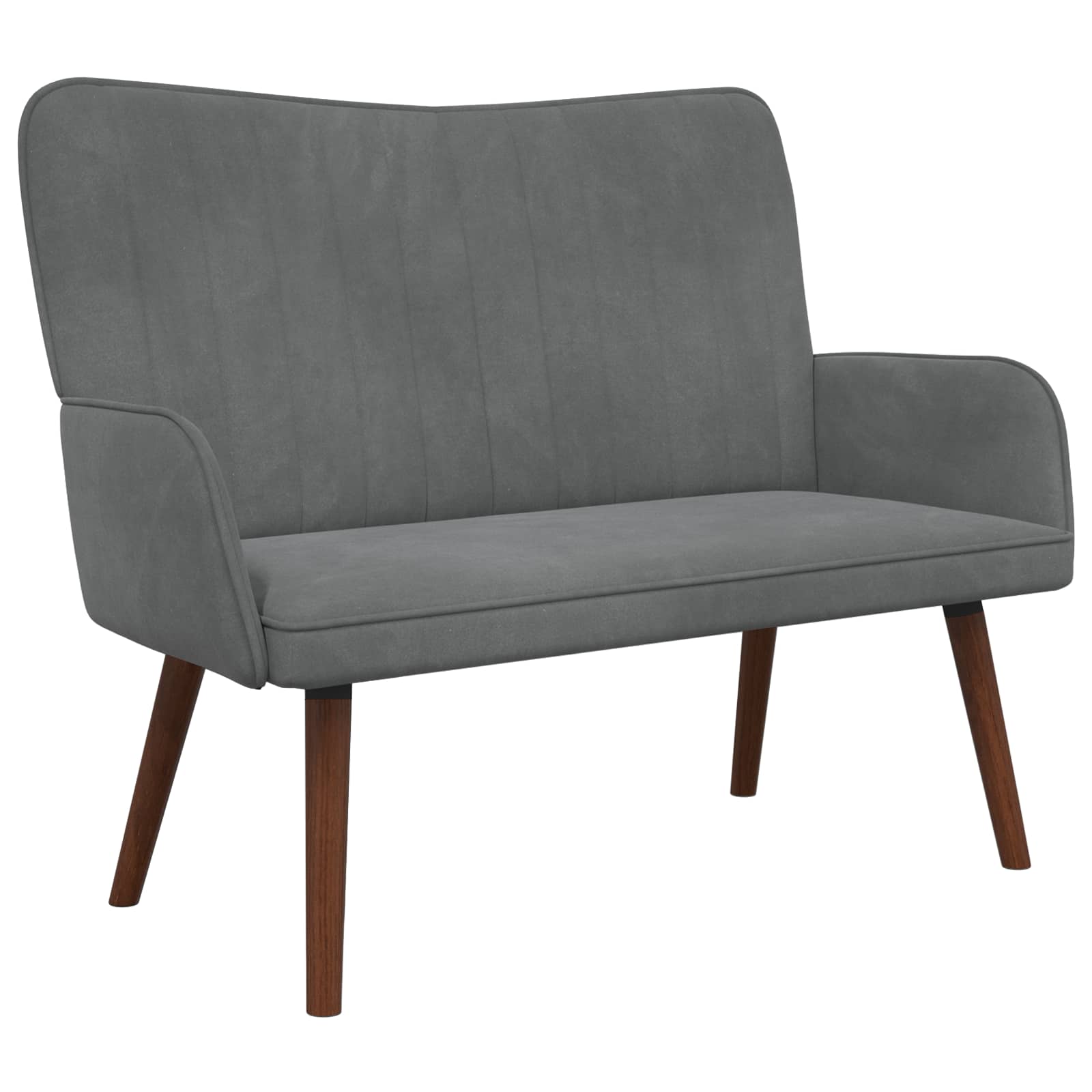 2-Sitzer Sofa Hellgrau 115 x 61 x 87 cm Samt (V)