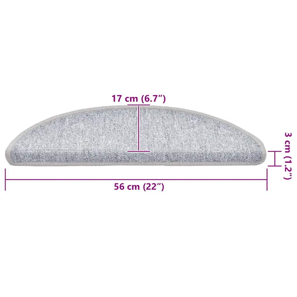 Stufenmatten 15 Stk. 56x17x3 cm Anthrazit Halbrund