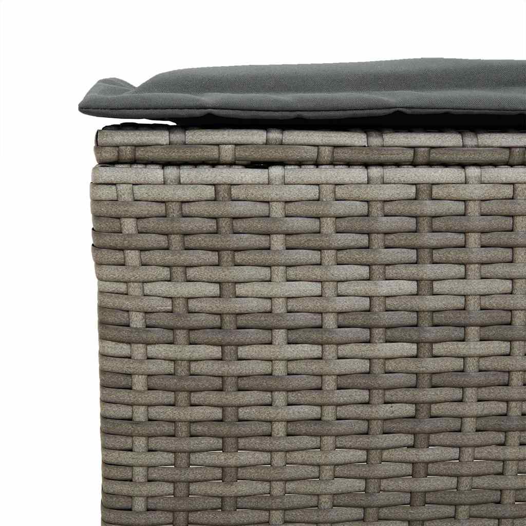 4-tlg. Garten-Sofagarnitur mit Kissen Schwarz Poly Rattan
