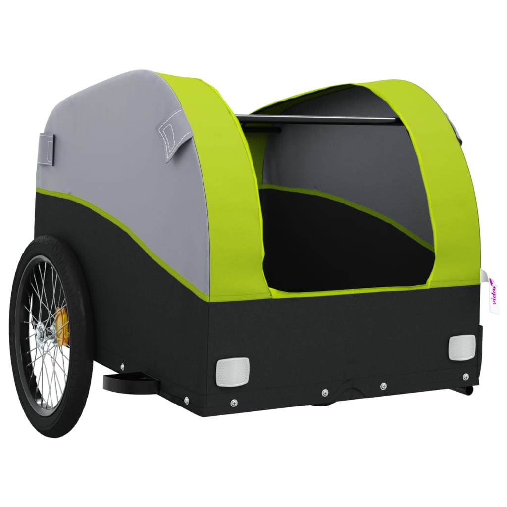 Fahrradanhänger Schwarz und Orange 30 kg Eisen