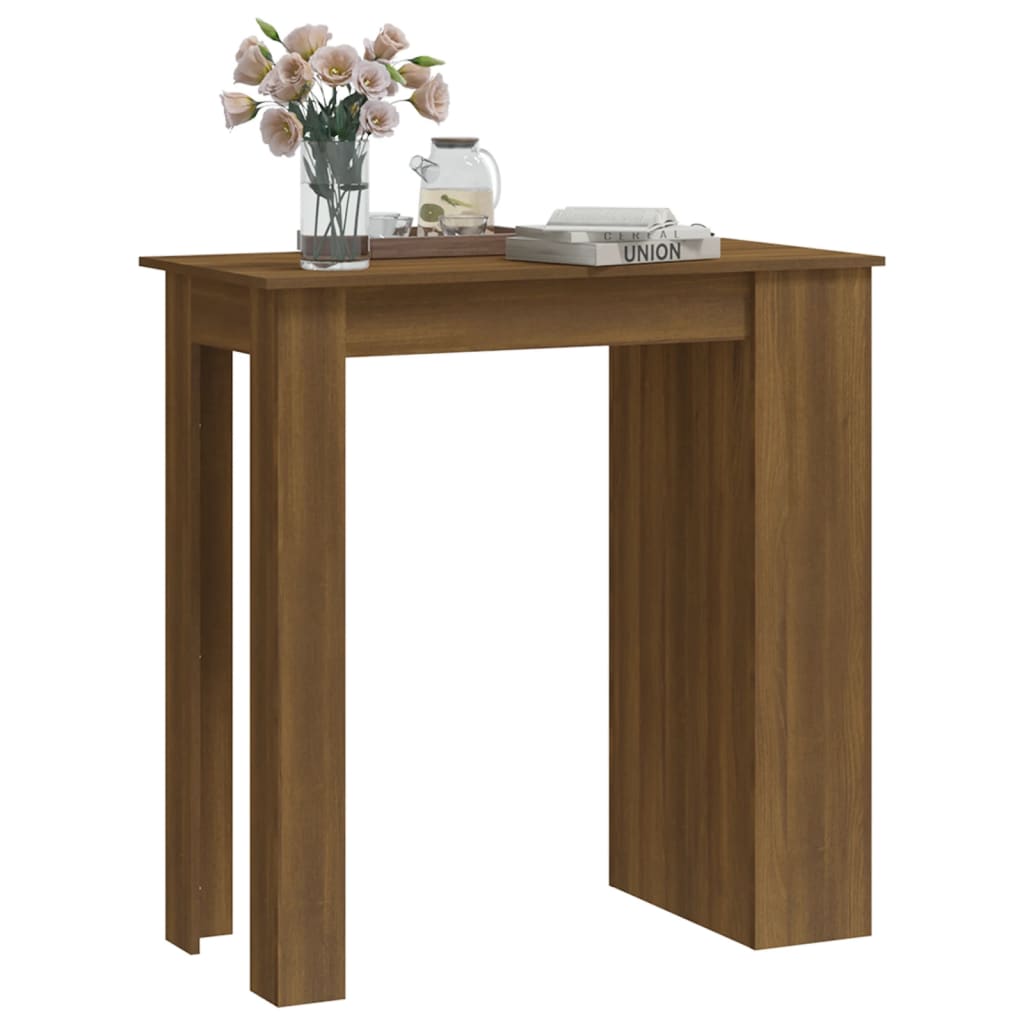 Bartisch mit Ablagefläche Weiß 102x50x103,5 cm Holzwerkstoff