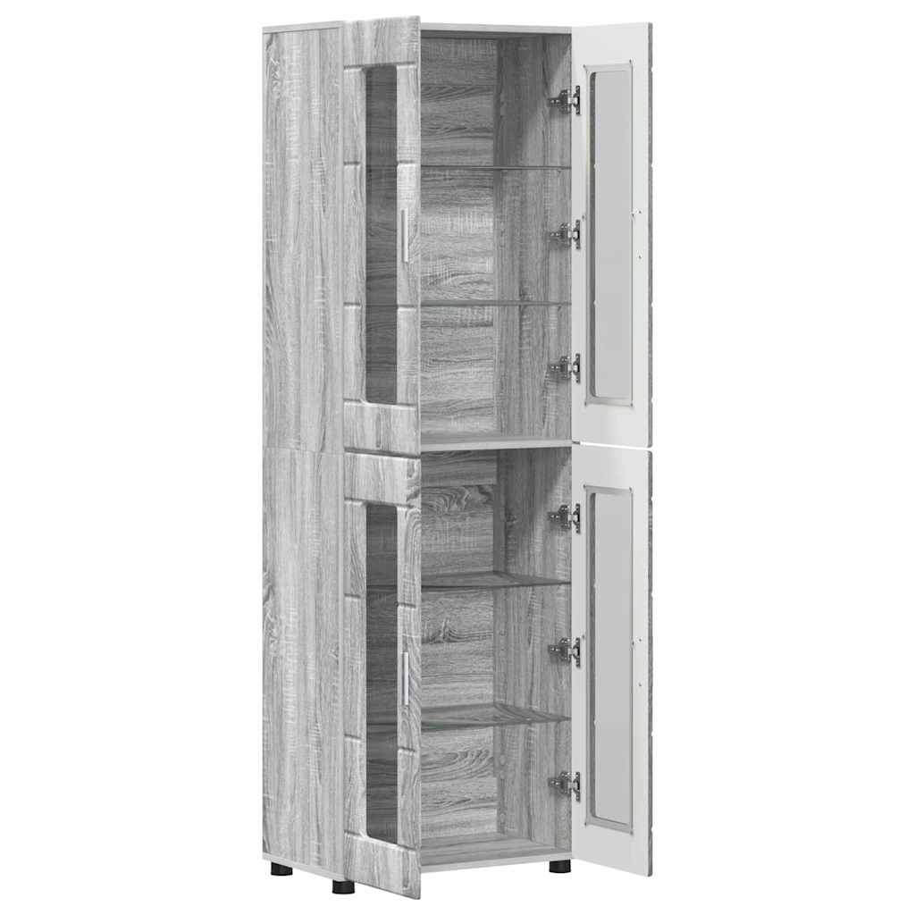 Highboard mit Regal FLORIN Weiß 60 x 35 x 182 cm Holzwerkstoff