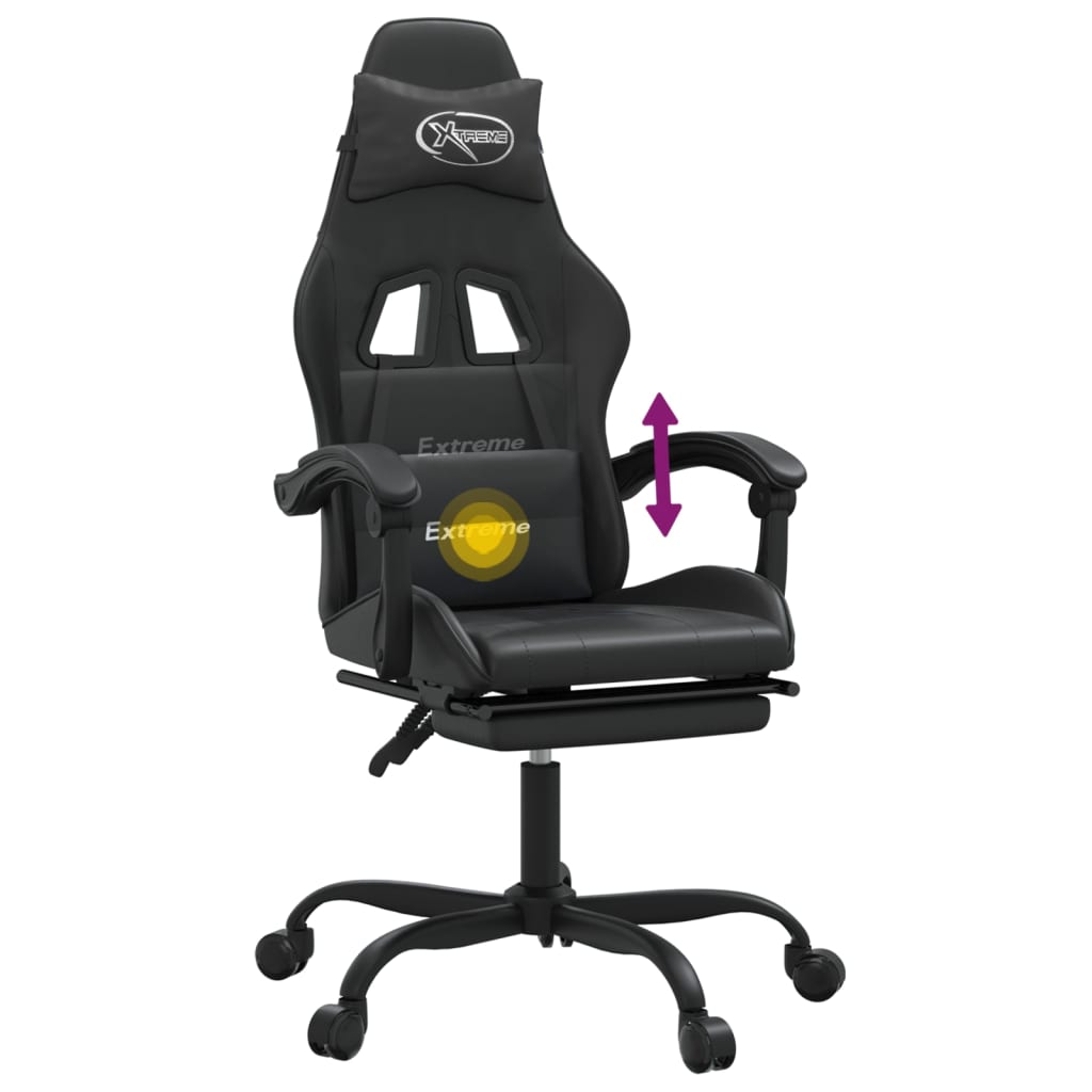 Gaming-Stuhl Drehbar Schwarz und Rot Kunstleder