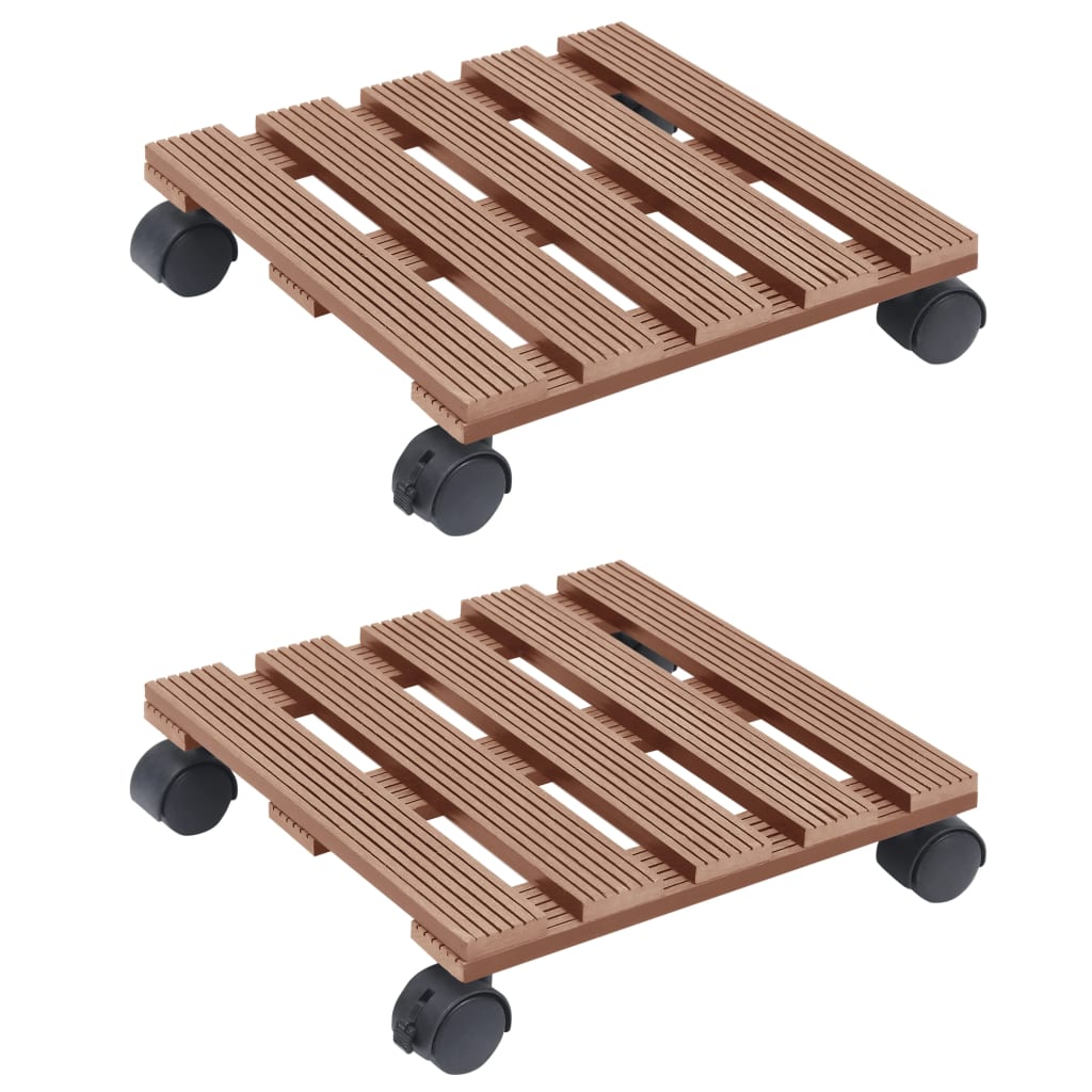Pflanzenroller 2 Stk. Grau Ø30x7,5 cm WPC