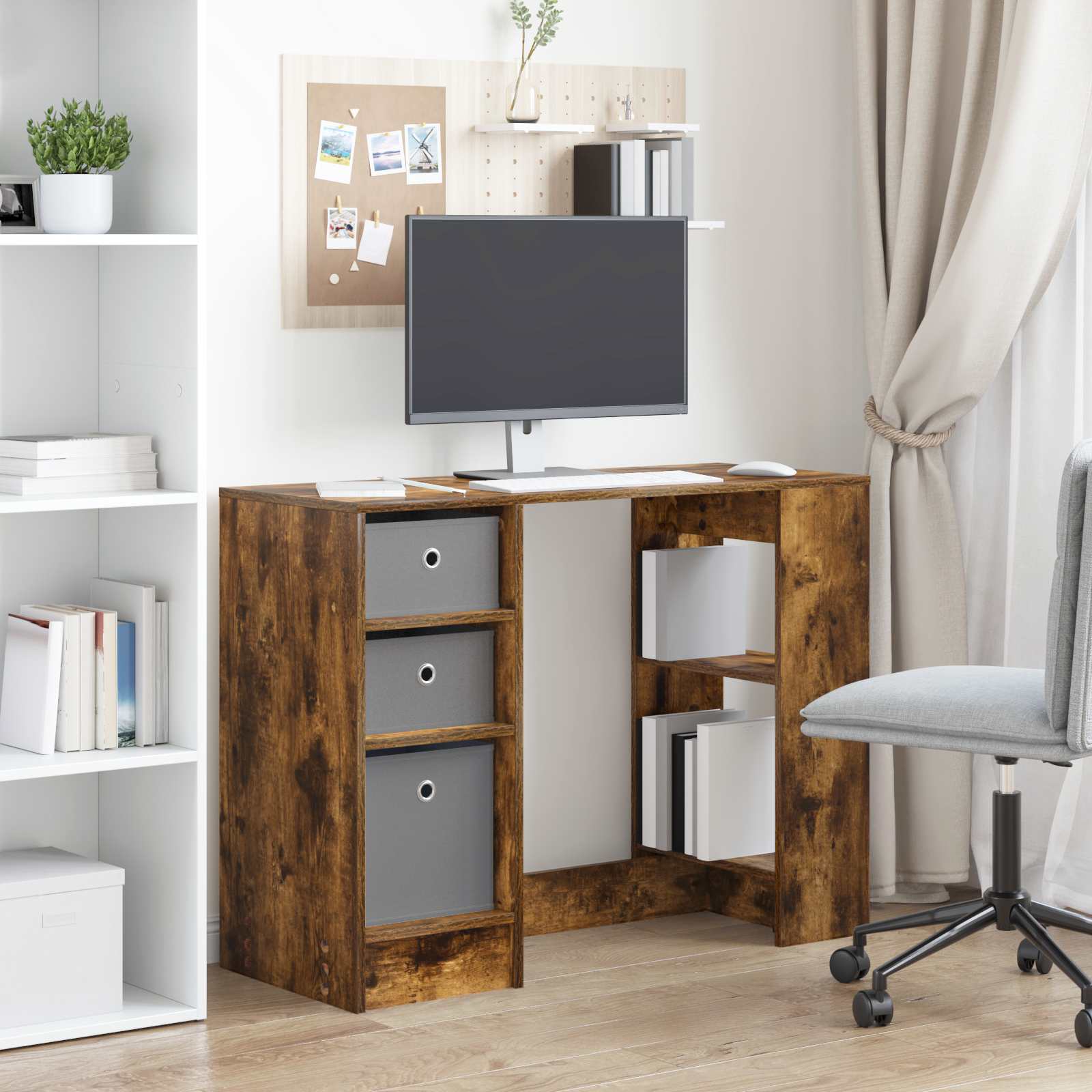 Schreibtisch mit Schubladen Weiß 100 x 40 x 75 cm Holzwerkstoff