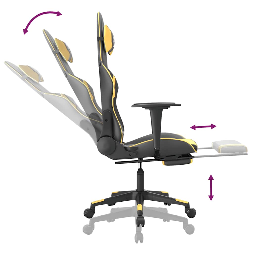 Gaming-Stuhl mit Massagefunktion Schwarz und Blau Kunstleder