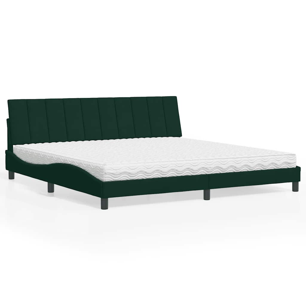 Bett mit Matratze "Hanko" Hellgrau 80x200 cm Samt