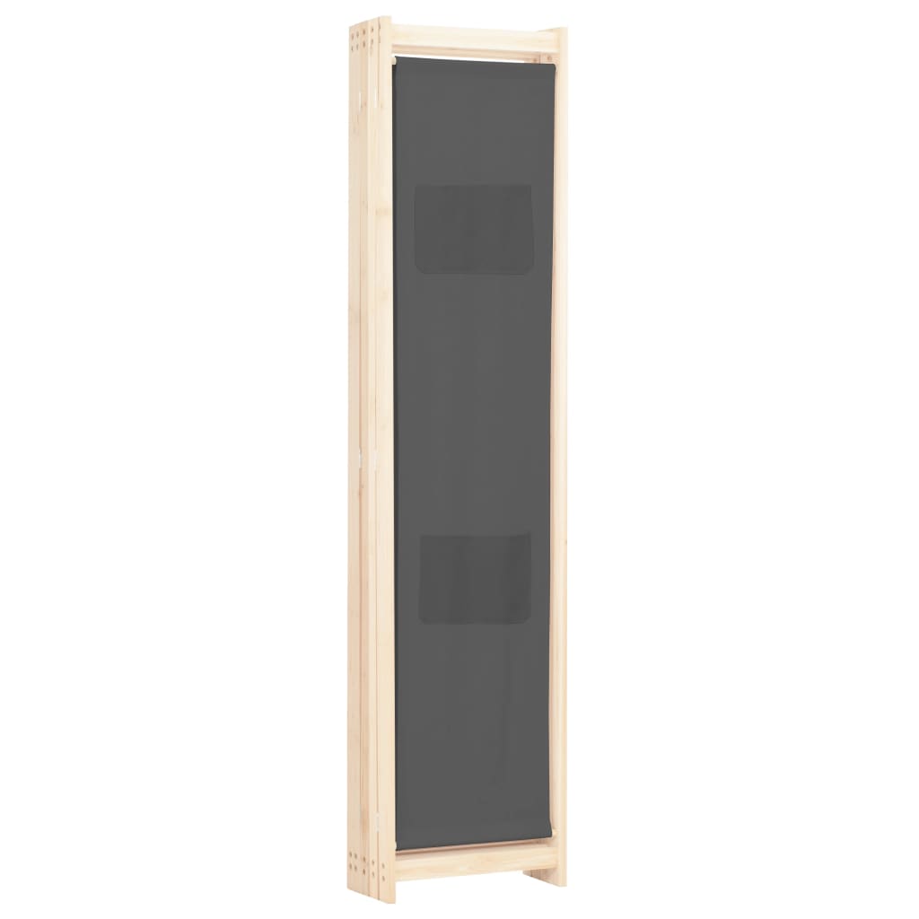 5-teiliger Raumteiler Creme 200 x 170 x 4 cm Stoff
