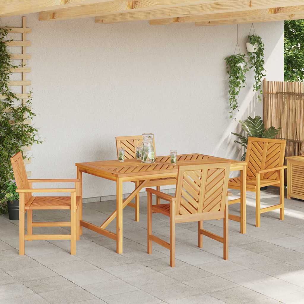 Garten Essgruppe 3 Stk. Braun Massivholz Akazie