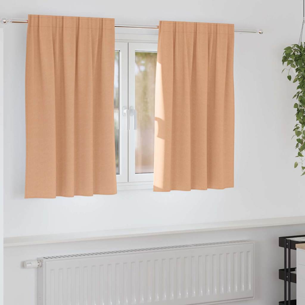 Verdunkelungs-Vorhänge mit Ringen 2 pcs Beige 140 x 140 cm