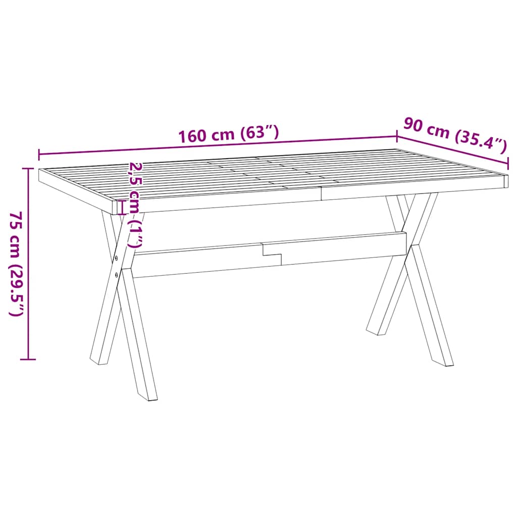 Esstisch NOAIN U-Form-Beine 180x90x75 cm Massivholz Kiefer