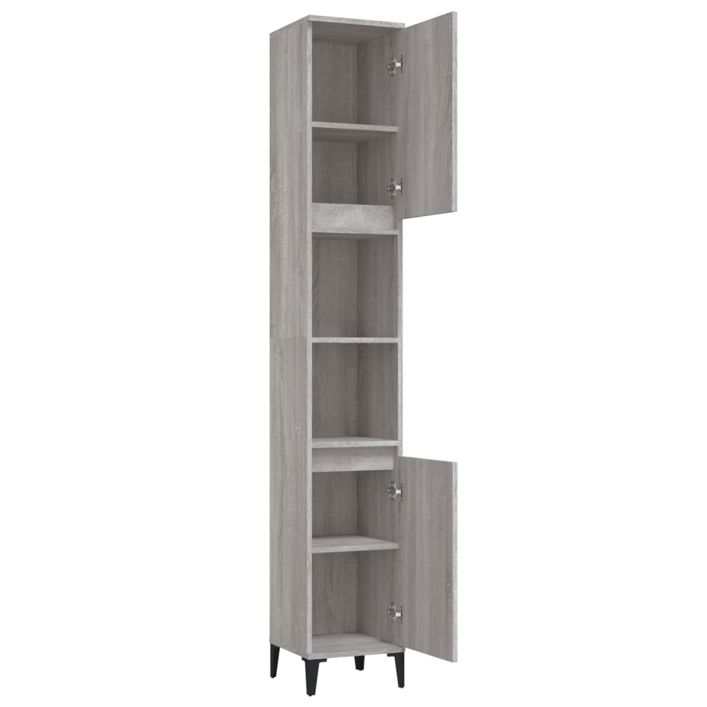 Badschrank Weiß 30x30x190 cm Holzwerkstoff