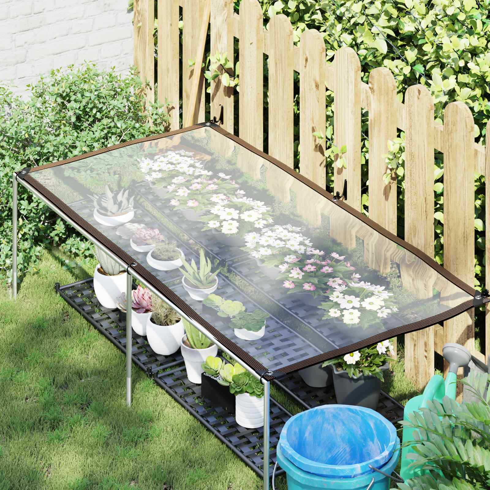 Pflanzenabdeckung mit Ösen 1x3 m Polyethylen