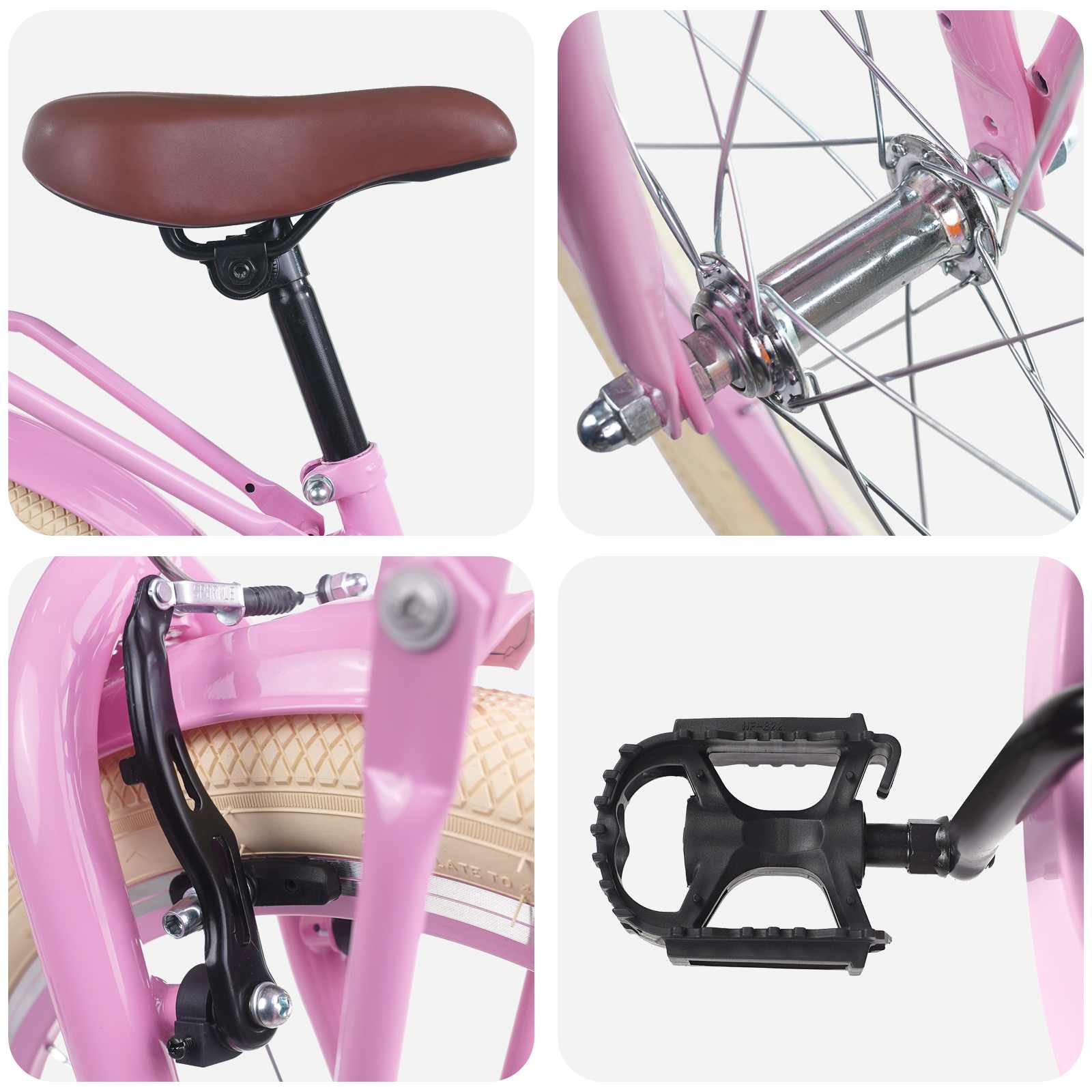 Kinderfahrrad 12 Zoll für 2-4 Jahre alt Hellrosa
