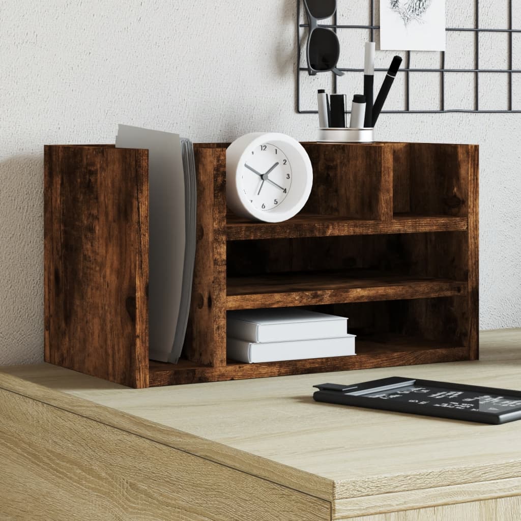 Schreibtisch-Organizer Weiß 44,5x24x25 cm Holzwerkstoff