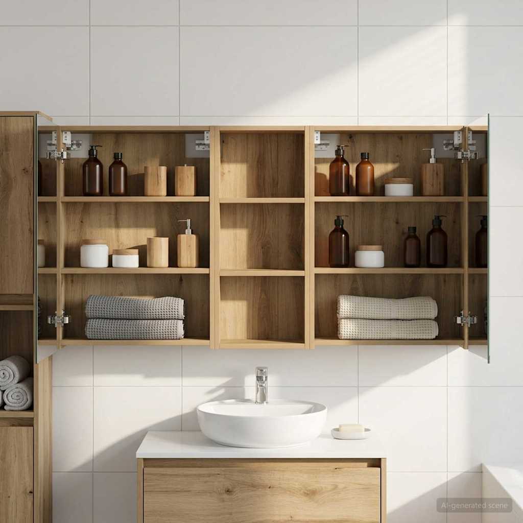 Badezimmerschrank-Set 3 pcs 80 x 10,5 x 50 cm Holzwerkstoff
